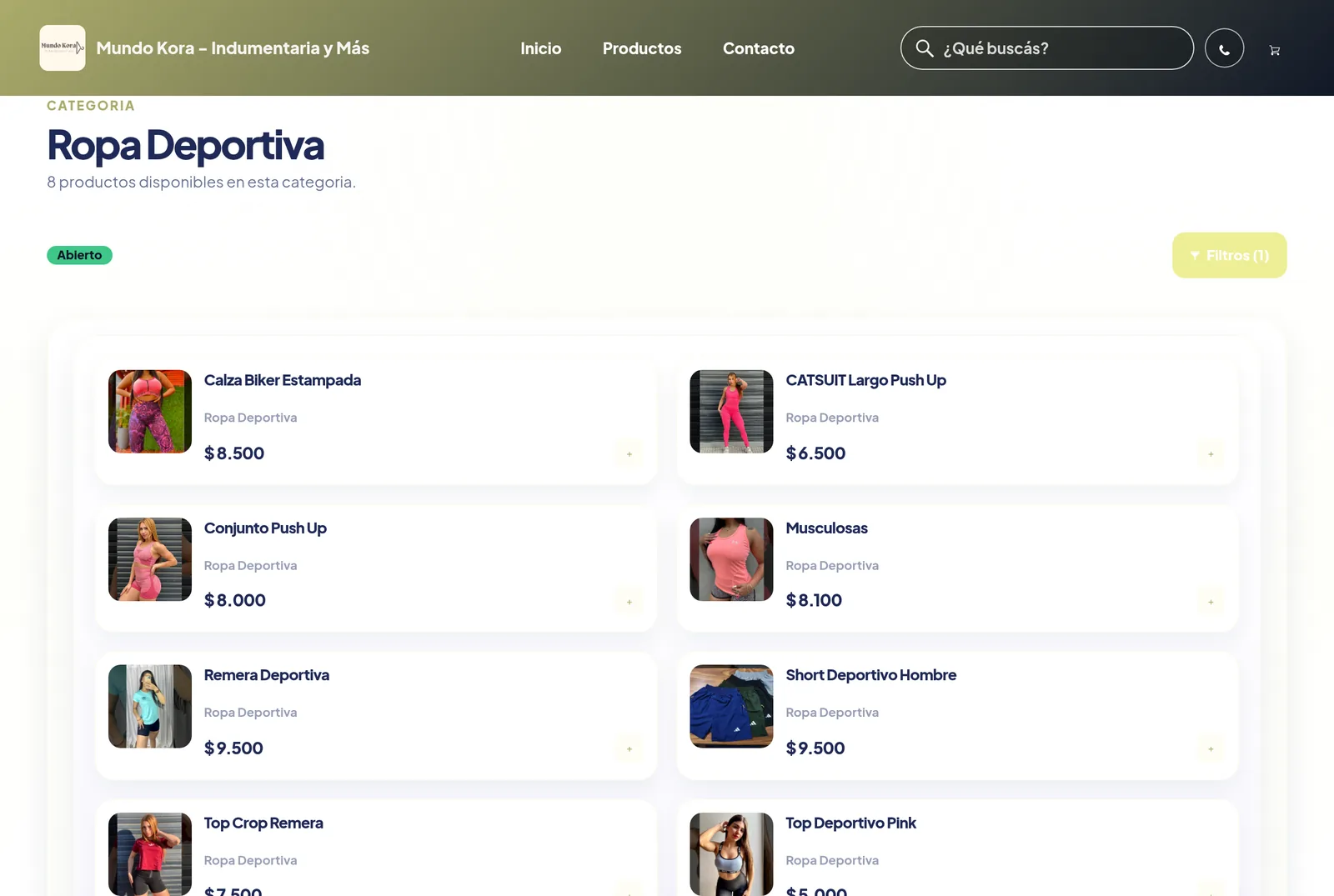 Mundo Kora, una tienda creada con TiendaLink